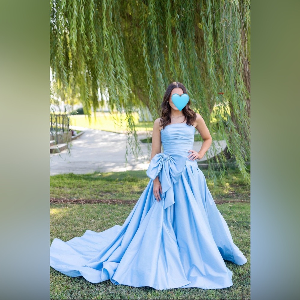 Sherri Hill Strapless Gown with Side Bow and Slit